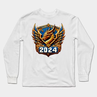 Wooden Gold Blue Dragon 2024 No.3 Long Sleeve T-Shirt